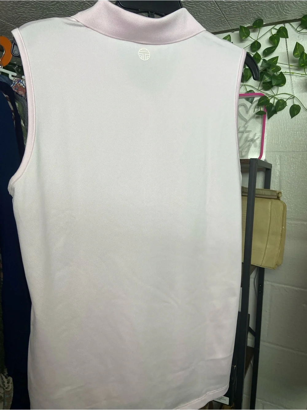 Tory Sport Pale Pink Sleeveless Polo Tank - Picture 3 of 4